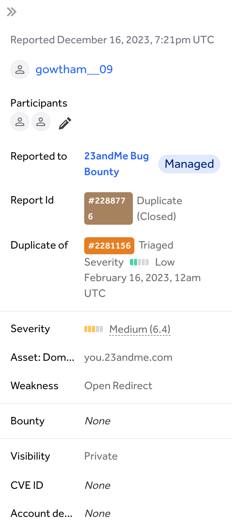 HackerOne Achievement